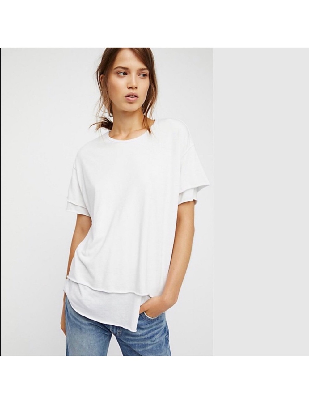We The Free White Layered Short Sleeve Crewneck Tee